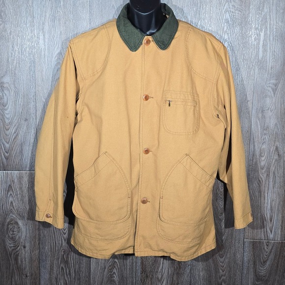 L.L. Bean Other - L.L. Bean Field Coat Canvas Hunting Jacket Tall Large Tall Tan Primaloft Flannel